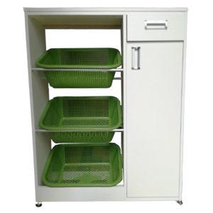 Verdulero Madera En Blanco Rodante Con Cajones