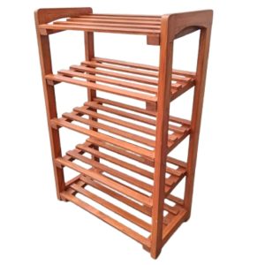 Zapatera abierta Club Net en madera Nogal