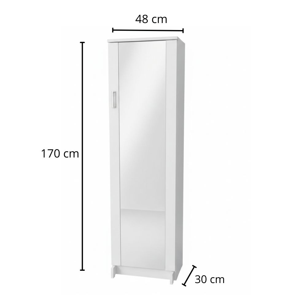 Zapatera con espejo Alta melamine blanco - Image 3