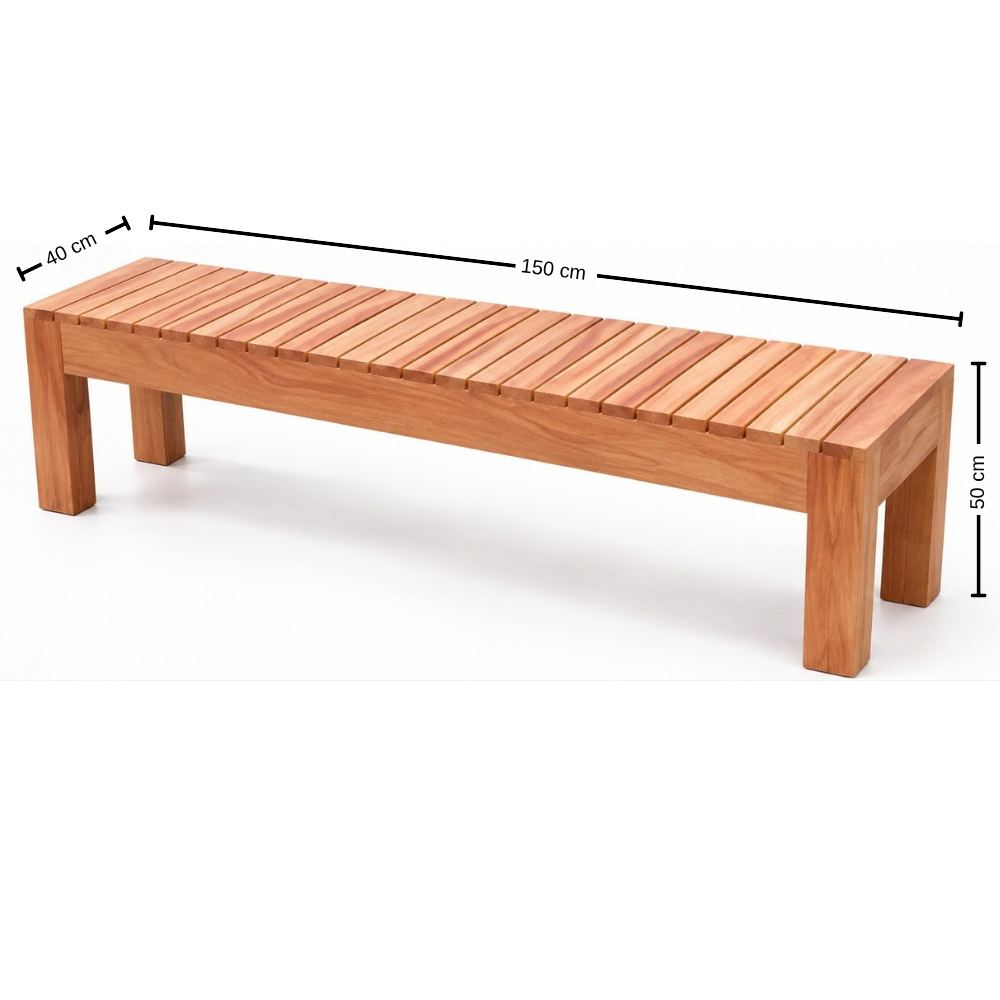 Banca de Madera Huayruro 150 cm en caramelo - foto 3