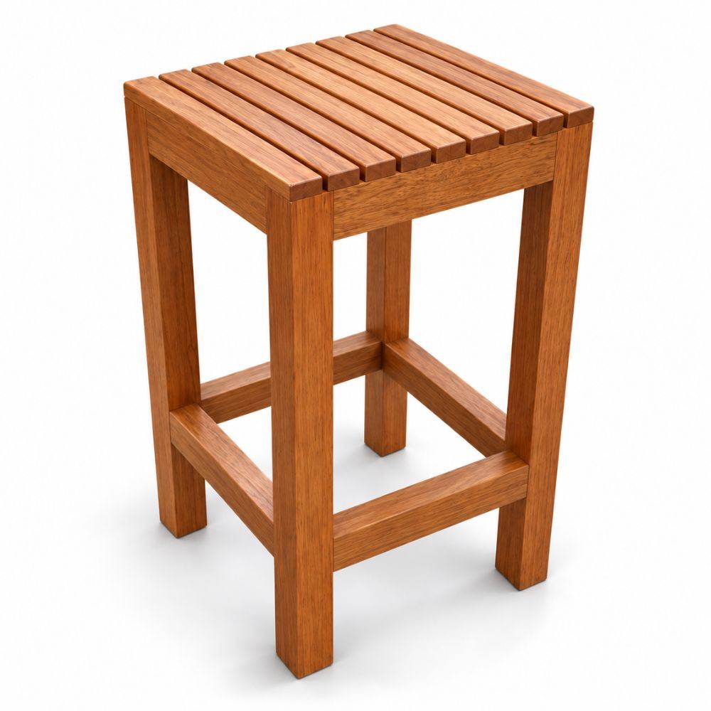 Banca Alta Noruega Taburete Madera Tonillo - Alto 70cm